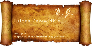 Multas Jeremiás névjegykártya